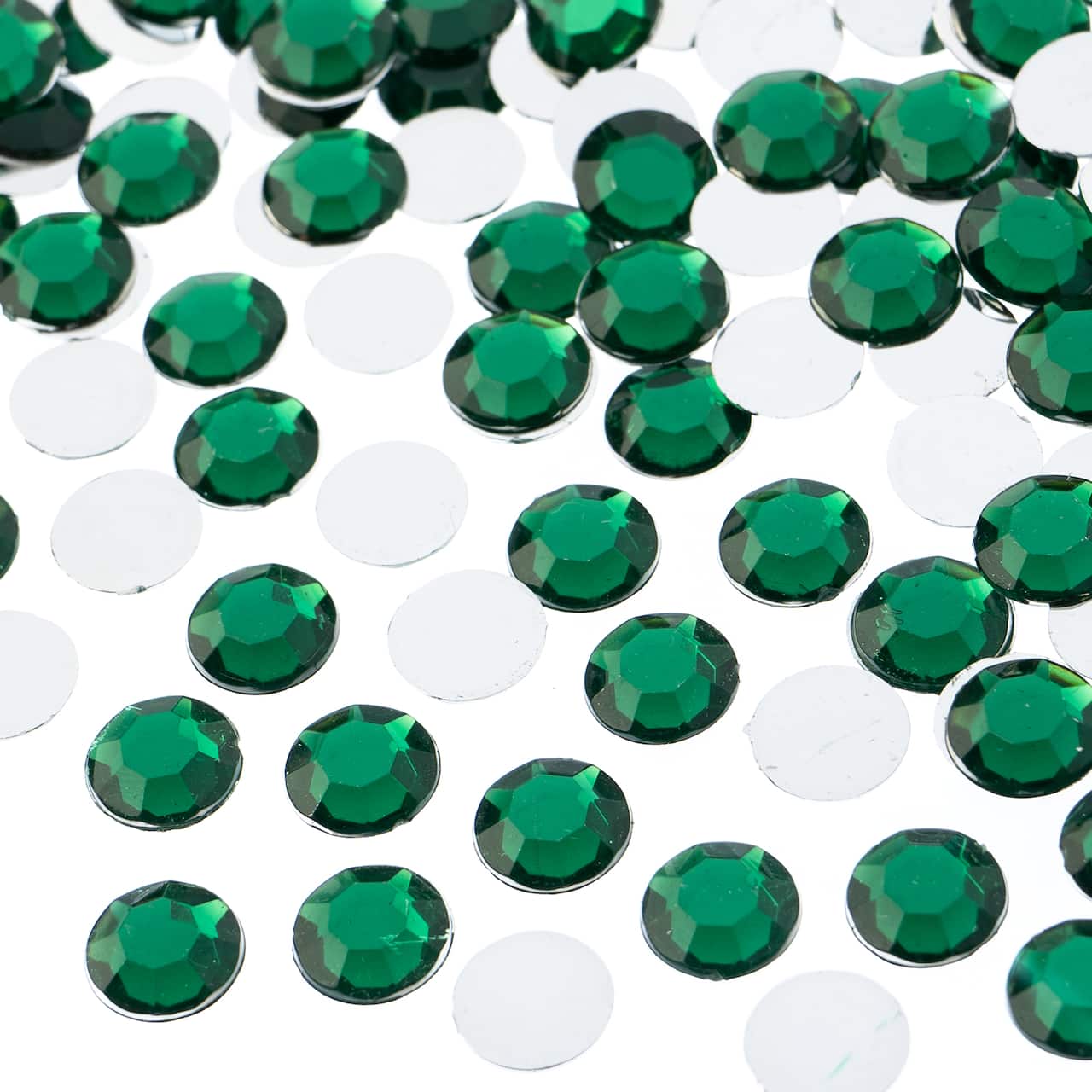 John Bead Acrylic Round Flat Back Rhinestones, 10mm